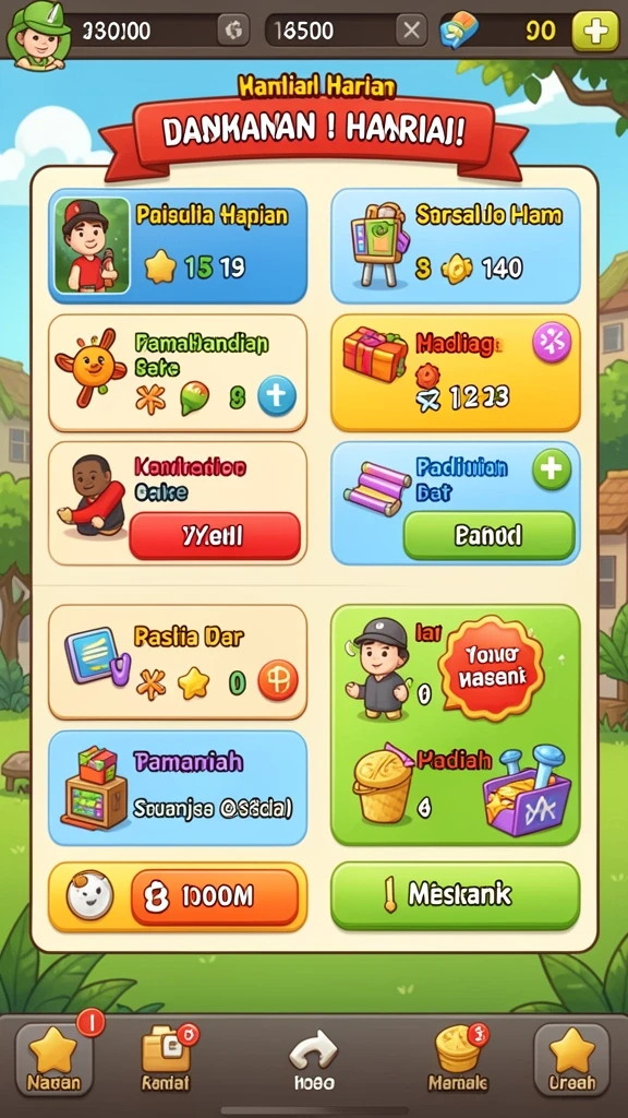 Tampilan awal game yang menarik dan interaktif.