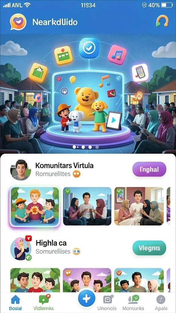 Komunitas aktif dan saling mendukung.