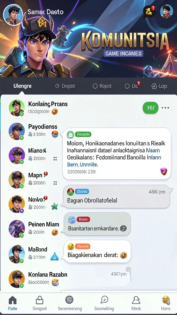 Fitur komunitas yang memungkinkan interaksi antar pemain.