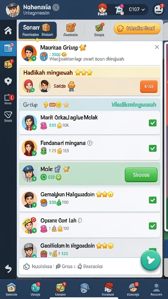 Level menantang dengan berbagai rintangan.