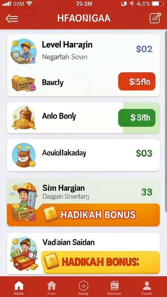Berbagai senjata dan item yang tersedia.