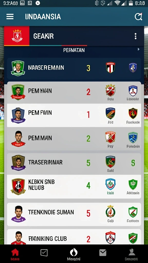 Menu permainan yang beragam dan mudah diakses.