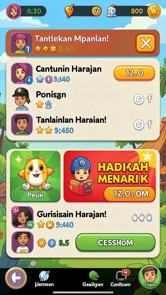 Sistem reward yang membuat pemain semakin termotivasi.
