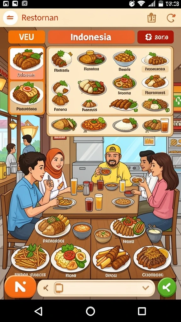 Menu permainan yang beragam dengan pilihan slot dan meja.